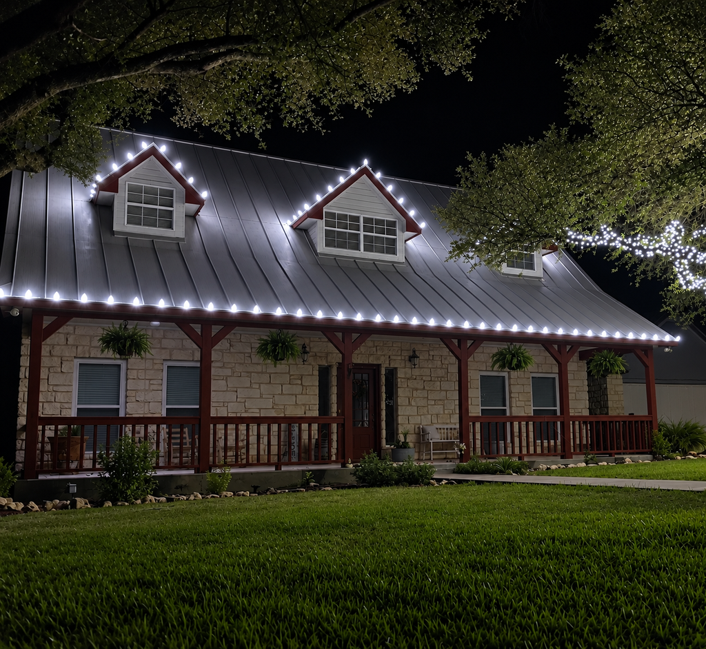 C9 LED Christmas Light Bulbs - Pure White - 25 Pack - Faceted