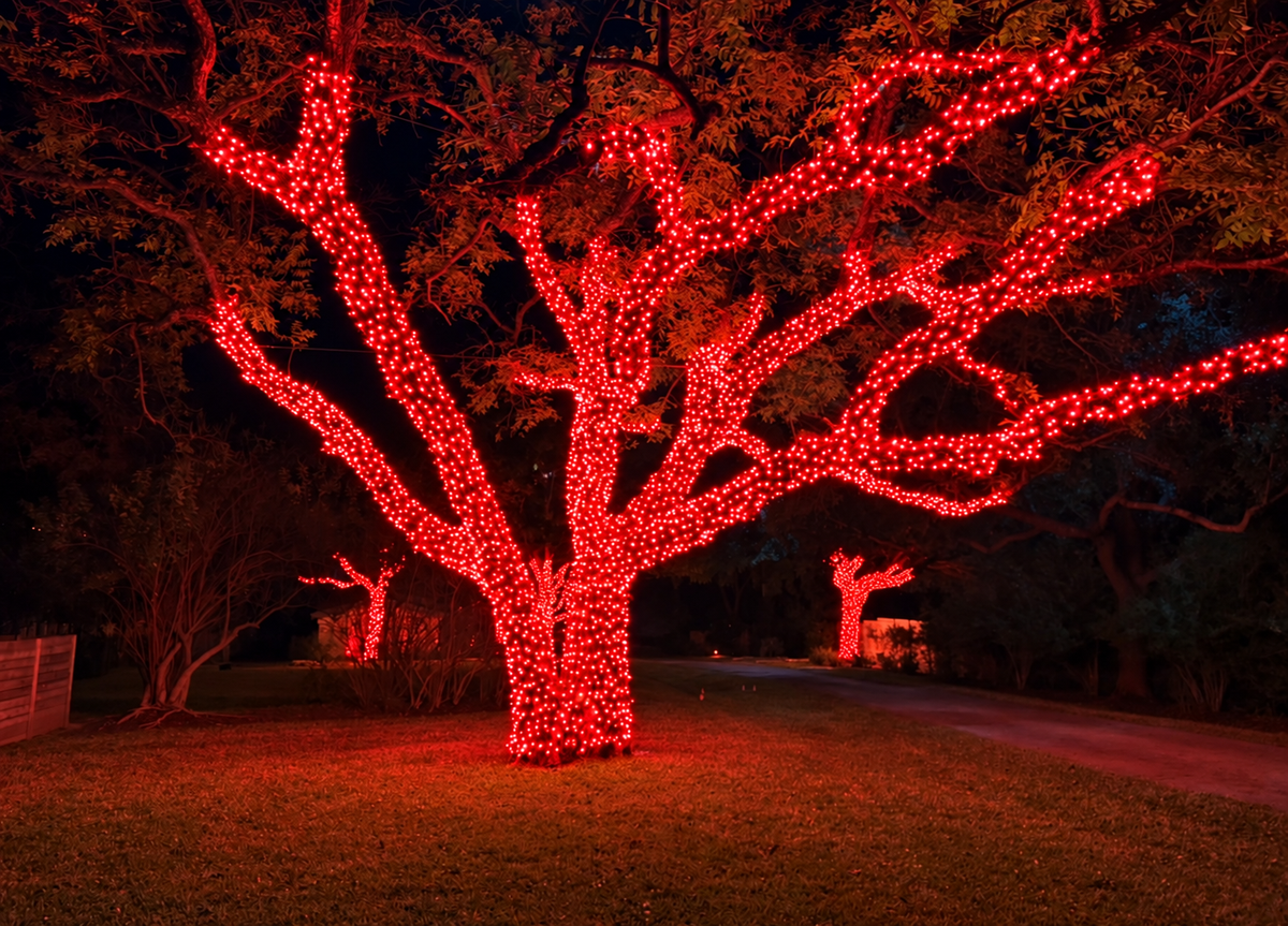 (24 pack) Red LED Mini Christmas Lights – 70 Count, 4" Spacing, Commercial Grade