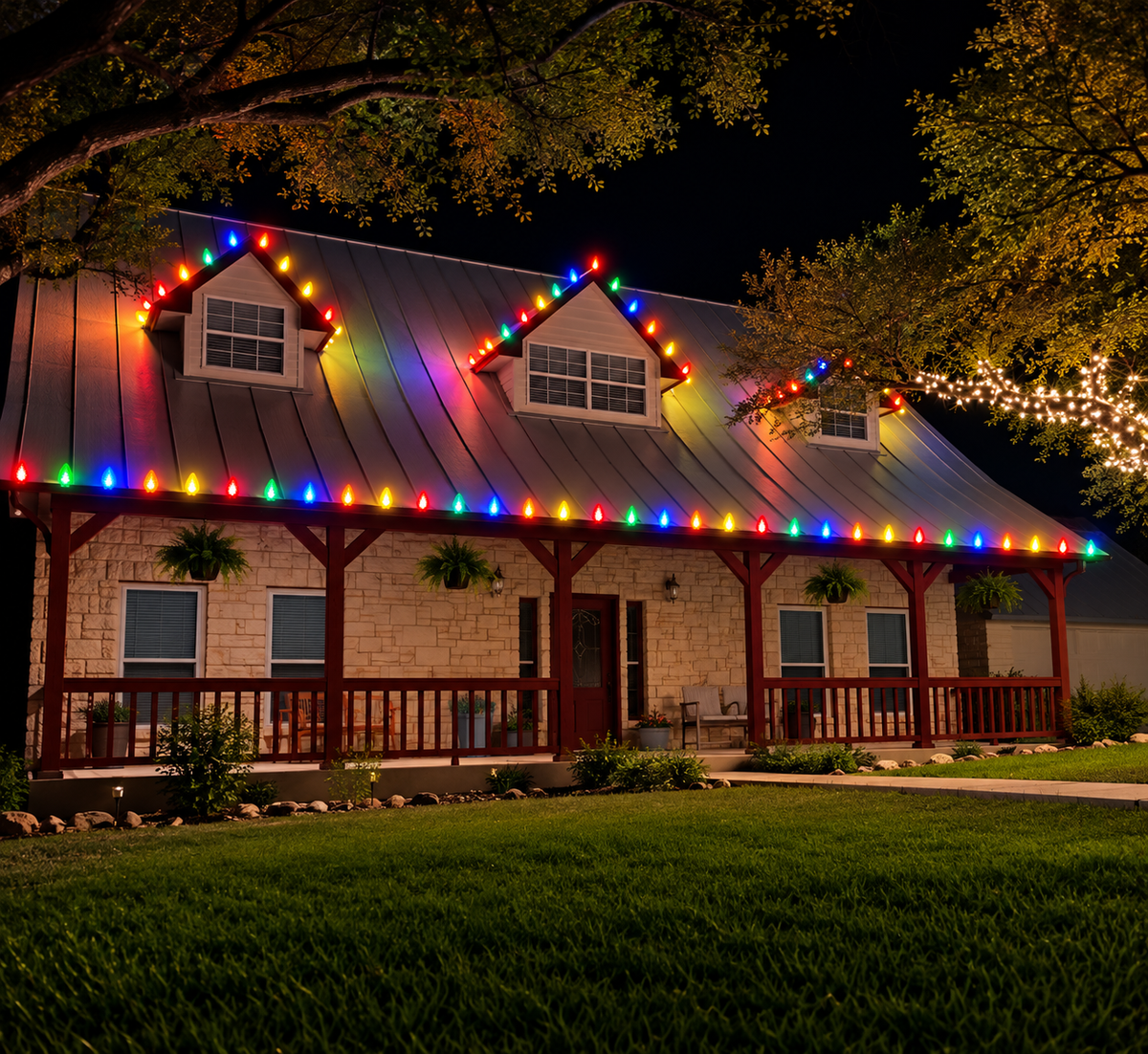 C9 LED Christmas Light Bulbs - Multi Color - 25 Pack - Faceted