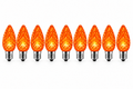 C9 LED Christmas Light Bulbs - Orange - 25 Pack - Faceted