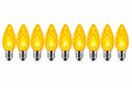 C9 LED Christmas Light Bulbs - Yellow - 25 Pack - Faceted