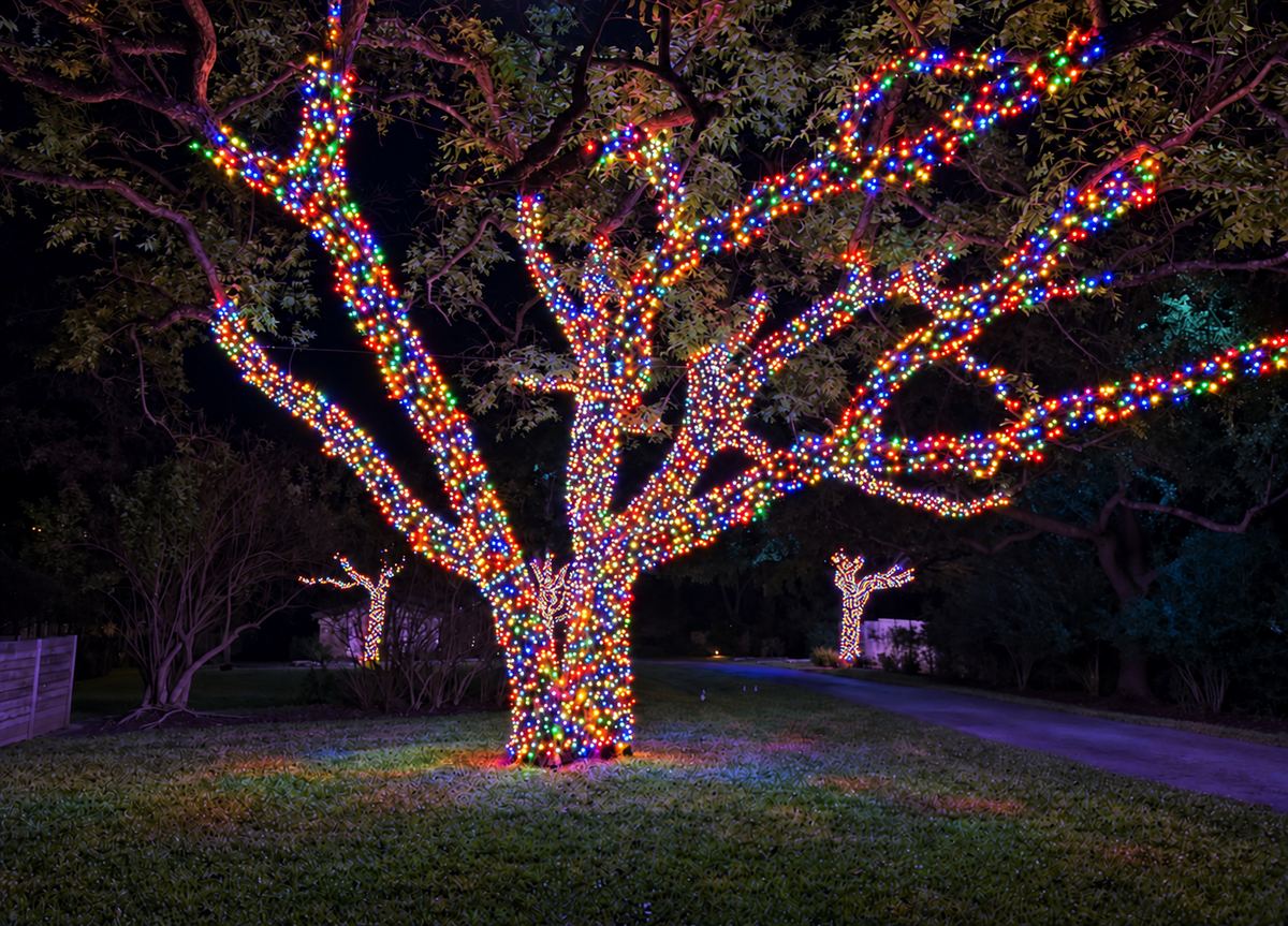 (24 pack) Multi Color LED Mini Christmas Lights – 70 Count, 4" Spacing, Commercial Grade
