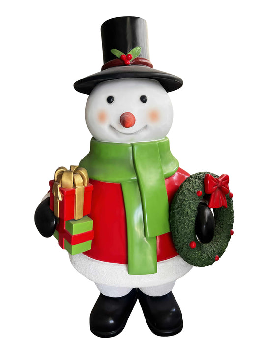 Fiberglass Snowman with wreath